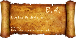 Borhy András névjegykártya