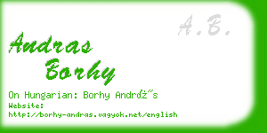 andras borhy business card